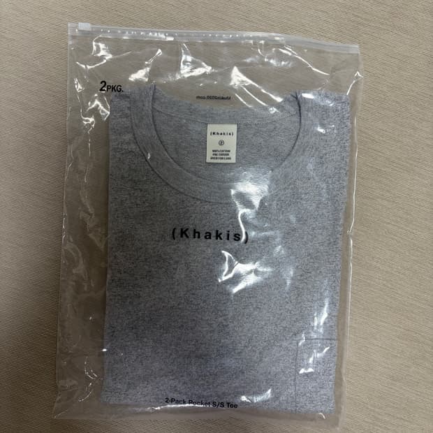 [M]카키스 2팩 포켓 반팔티 그레이