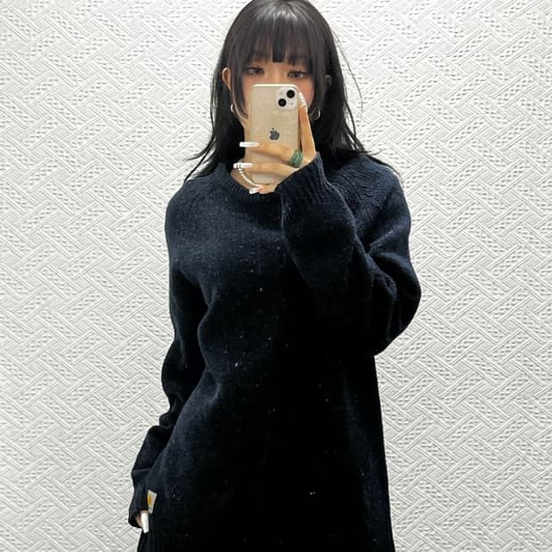 칼하트 WIP 앙글리스틱 컨트리 빈티지 뜨개 울 니트 M C10861