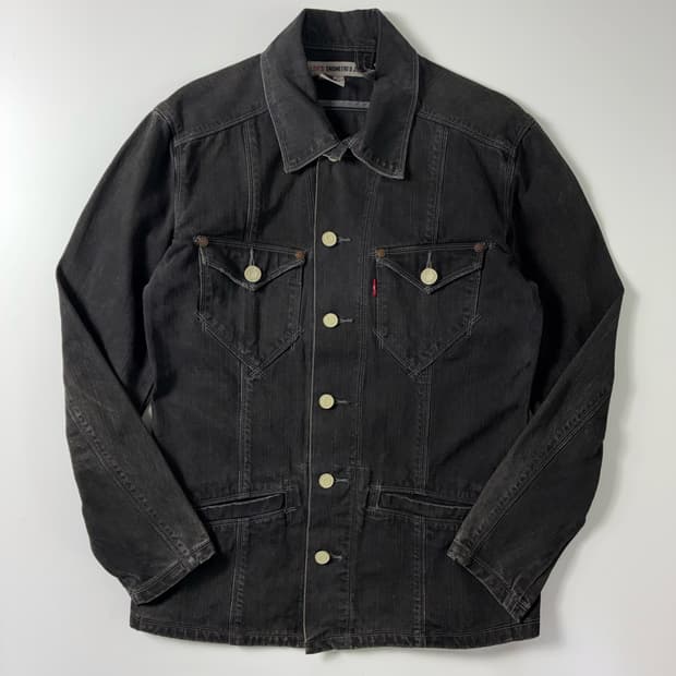 Levi's  리바이스 엔지니어드진 본패치 흑청 데님 자켓 