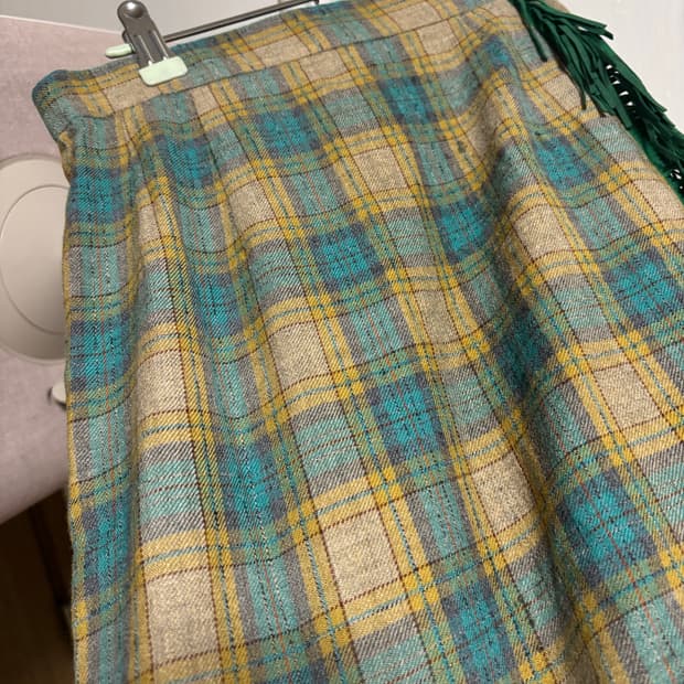 빈티지 태슬 체크 스커트