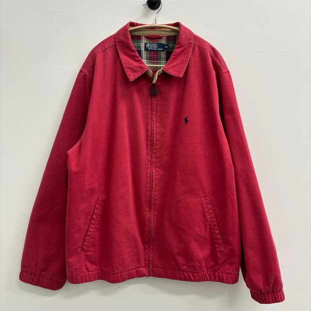 폴로 Polo Ralph Lauren 체크 안감 레드 스윙탑 자켓