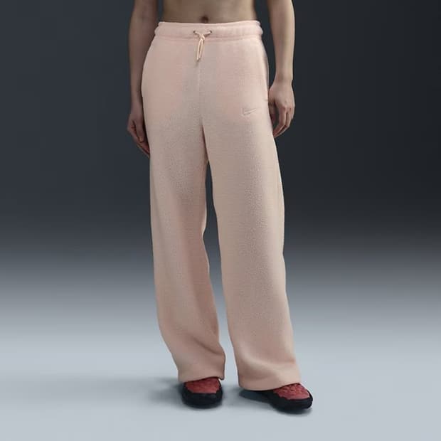 나이키 후리스 플리스 와이드팬츠 핑크 m