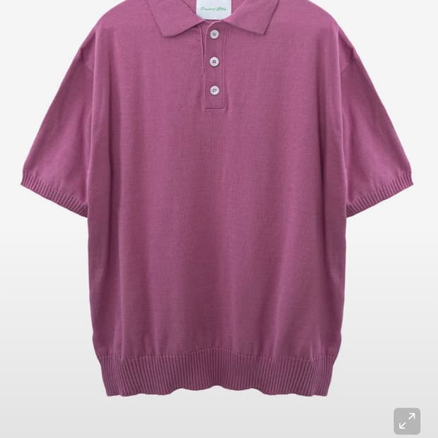 프리저브드 스테이션 반팔 카라 니트 핑크 L 새상품