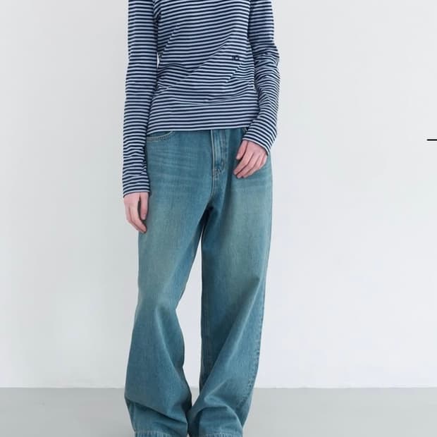 엔조블루스 더블 로고 스트라이프 Lst(Sky Stripe)