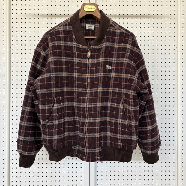 라코스테 체크 봄버 자켓