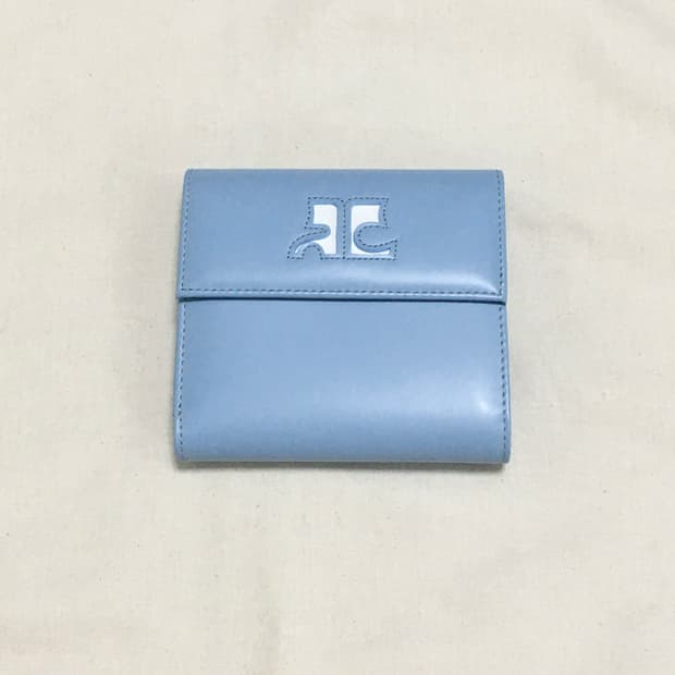 [미사용] 꾸레쥬 블루 빅로고 반지갑