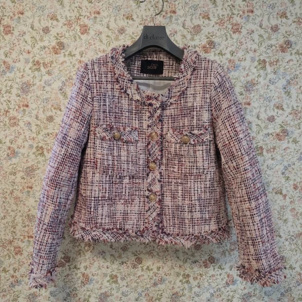 핑크 트위드 자켓 66