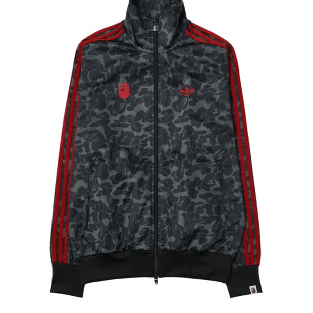 베이프 x 아디다스 올오버 프린트 트랙탑 블랙 M사이즈