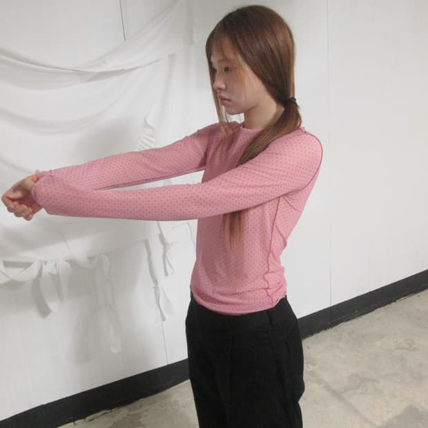 Lovely Pink Dot Long Sleeve Tee