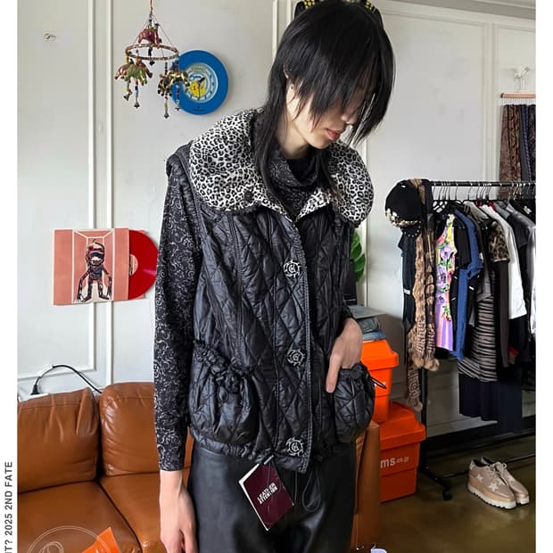 La Moda GOJI GK Leopard Qualting Vest