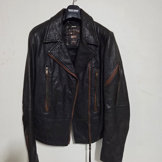 Diesel 가죽 라이더 자켓 XS