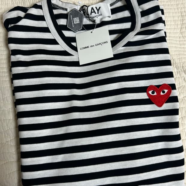 [크림정품/M사이즈] 꼼데가르송 스트라이프 롱슬리브
