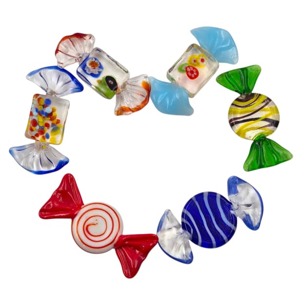 80s 이탈리아 무라노 핸드블로운 빅 캔디 세트