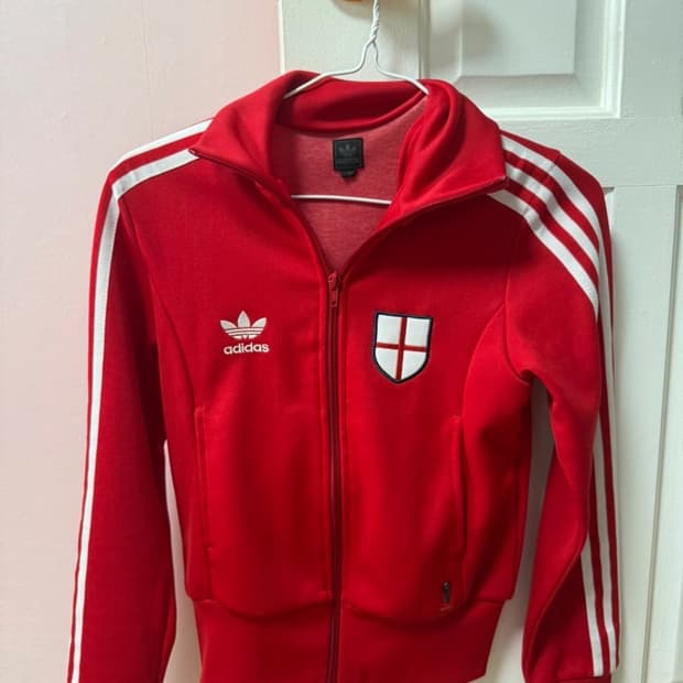 잉글랜드 아디다스 트랙탑 레드