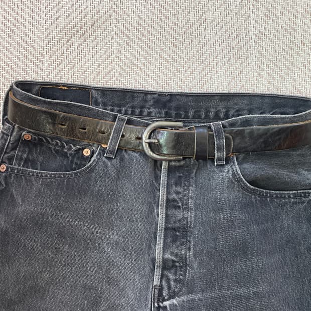 빈티지 levis  solid brass 소가죽 레더 벨트