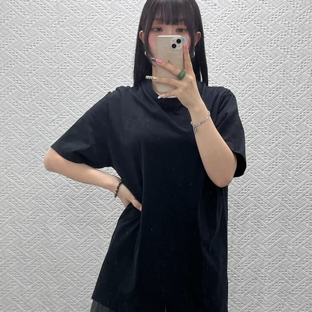 요지야먀모트 Y-3 아디다스 무지 올블랙 반팔티 M C12861