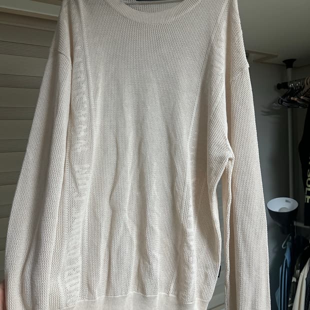 스컬프터 니트 Striped Mesh Sweater Ivory