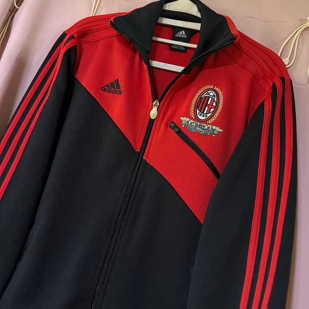 아디다스 져지 아디다스 AC밀란 트랙탑 아디다스삼선 레드 집업 블랙 레드
