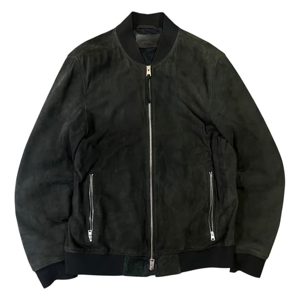 올세인츠 염소가죽 스웨이드 블루종 자켓