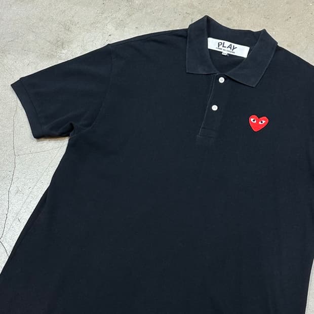 XXL 꼼데가르송 블랙 카라 반팔티