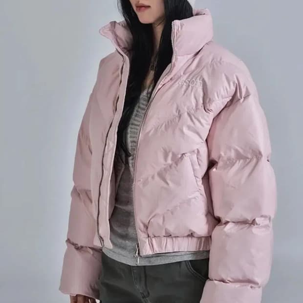 애즈온 베티 숏패딩 핑크