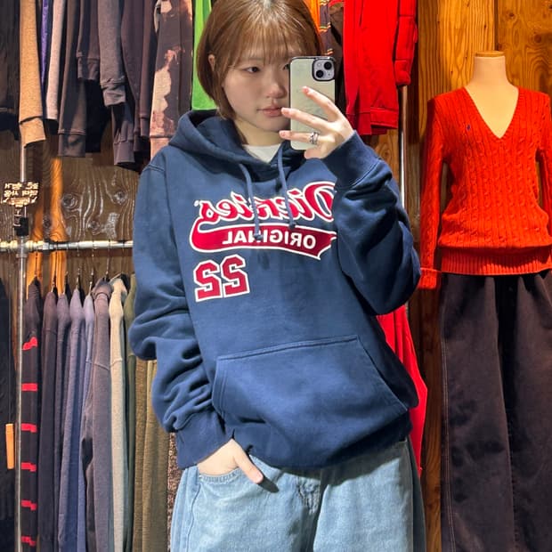 XL 디키즈 오리지널 22 빅로고 네이비 후드티