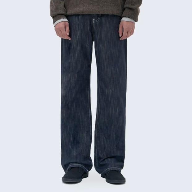 THEY 뉴 논페이드 세미 와이드 슬럽 데님(Slub Denim)팬츠