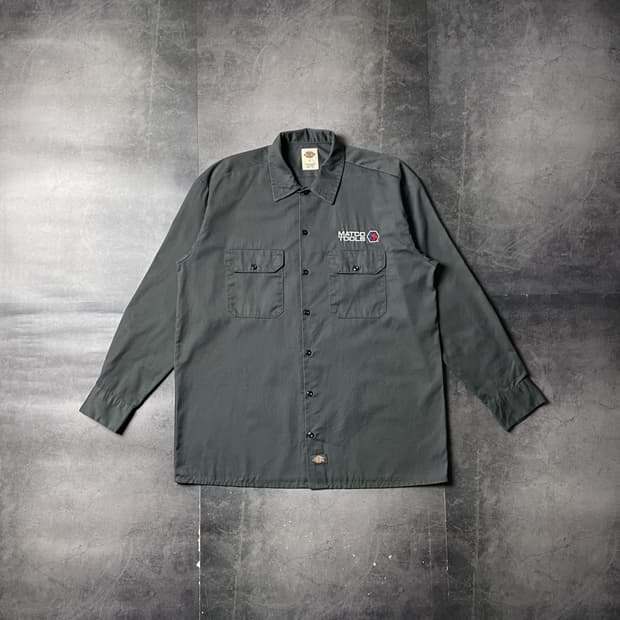 DICKIES 디키즈 빈티지 그레이 플랩포켓 워크 셔츠 A00882