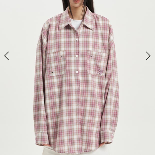 셋업이엑스이) Over Check Shirt PK F
