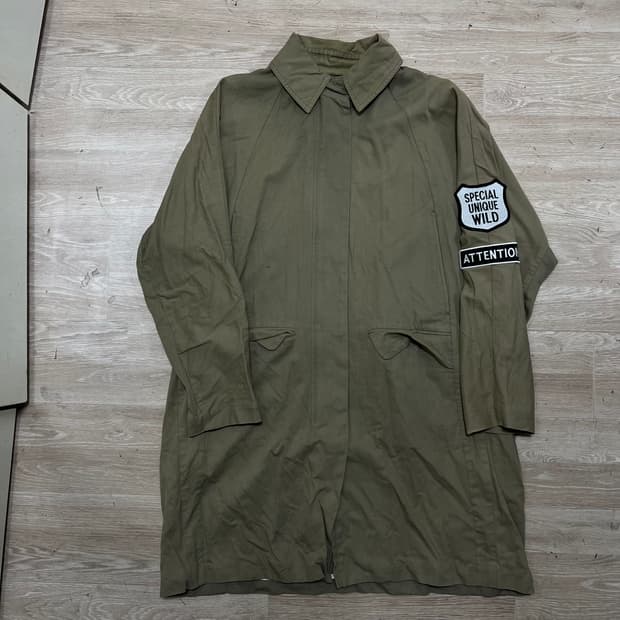 톰보이 와펜 패치 코튼 야상 트렌치 맥코트 [카키] 85-92-160