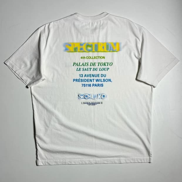 솔리드옴므 22SS 스펙트럼 화이트 반팔 티셔츠 R1658