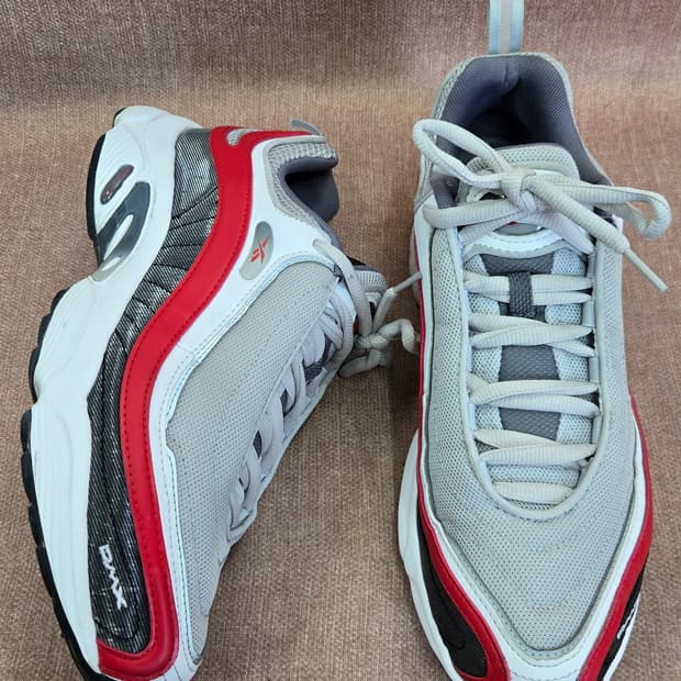 리복 275mm-  DMX 운동화 회색/레드
