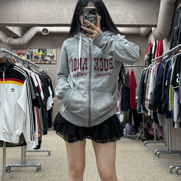 버커루 로고 후드집업 그레이 S96