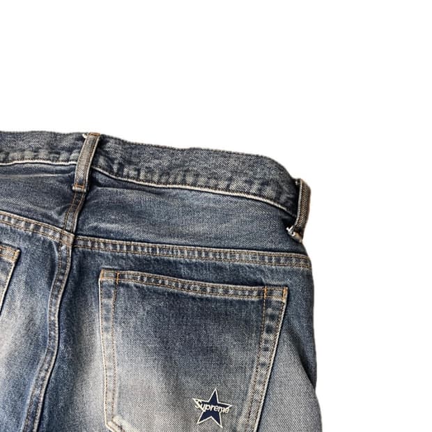 슈프림 25ss 루즈핏 워싱 진 데님 청바지