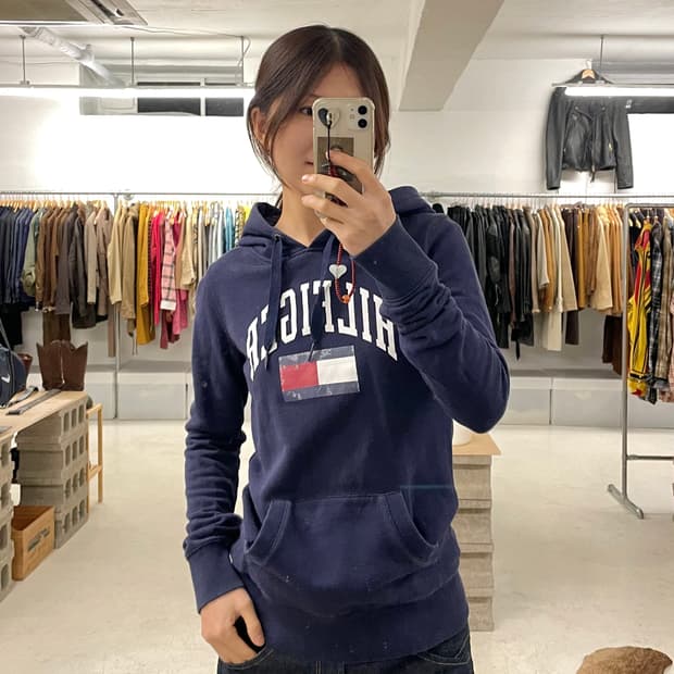 TOMMY HILFIGER y2k hoodie 타미 힐피거 딱붙핏 후드티