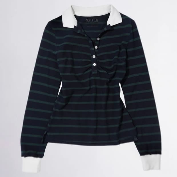 셔링 테니스 셔츠 네이비그린