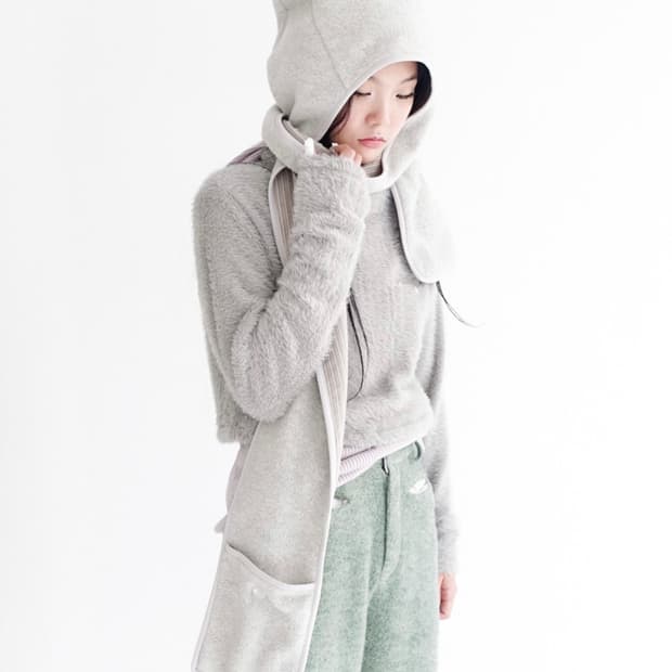 샵페어리 fleece ear hood muffler 멜란지그레이