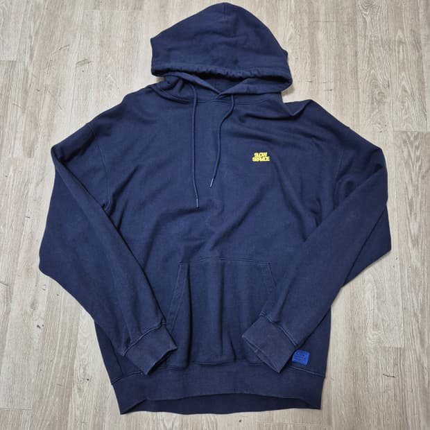 SLOW SERVICE 남성 빅로고 후드티 