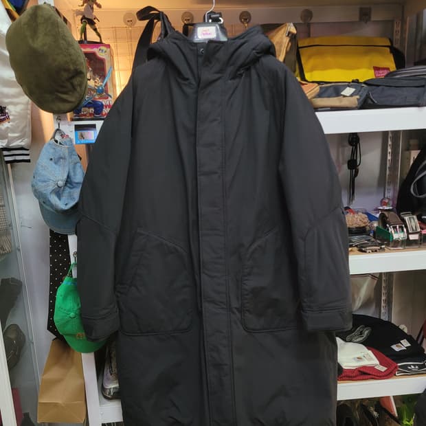 T.I FOR MEN 티아이포맨 블랙 후드 롱 패딩 오리털