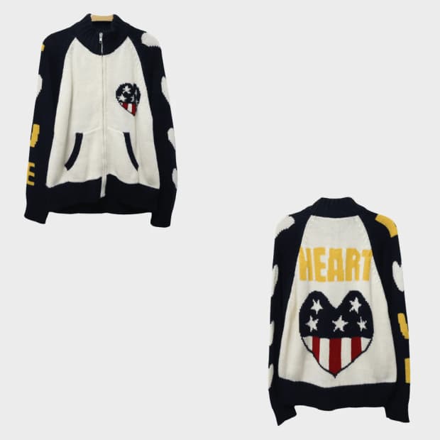 TOROPPO 하트 포인트 니트 집업 62878