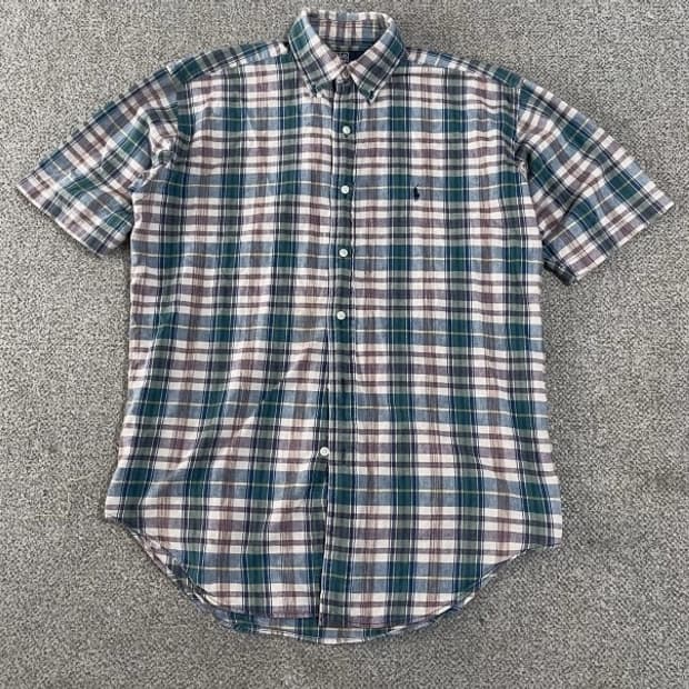 폴로 POLO 랄프로렌 반팔 체크 셔츠 100/L