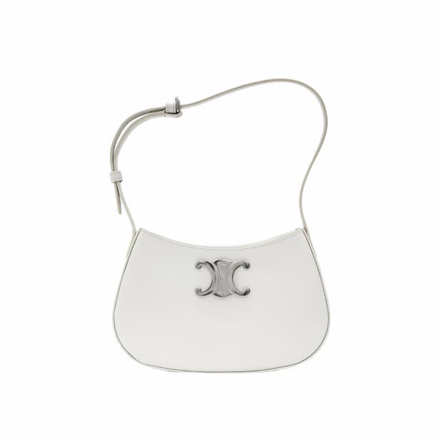 [M] 셀린느 여성 샤이니 카프스킨 틸리백 호보 숄더백 화이트 미디움