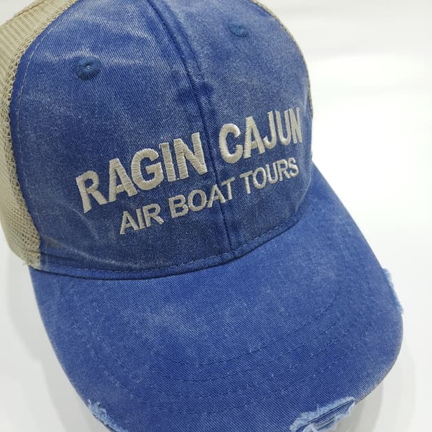 빈티지 Ragin Cajun 디스트레스드 메쉬 트러커캡 P1709