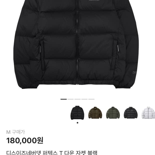 디스이즈네버댓 퍼텍스 T 다운 자켓 블랙 M