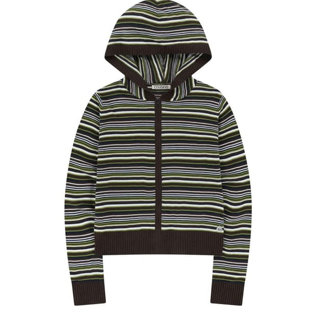 코이세이오 소프트 니트 집업 스트라이프