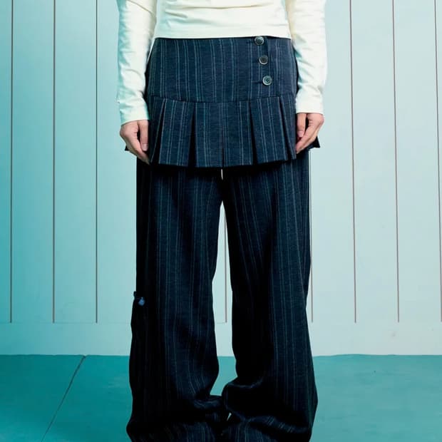 더콜디스모먼ㅌTCM skirt layered button pants M 