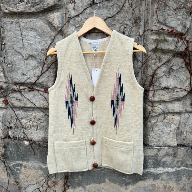 60s ~ 70s 빈티지 핸드 우븐 울 오르테가 치마요 베스트 조끼