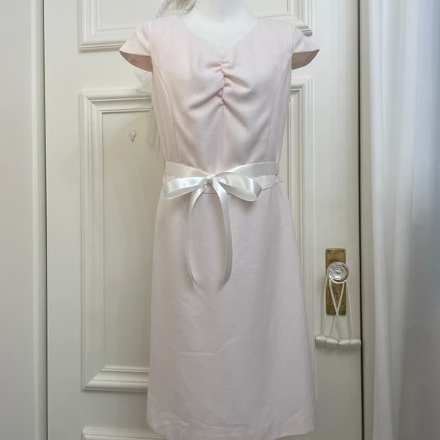 pink twinkle tweed shirring french sleev