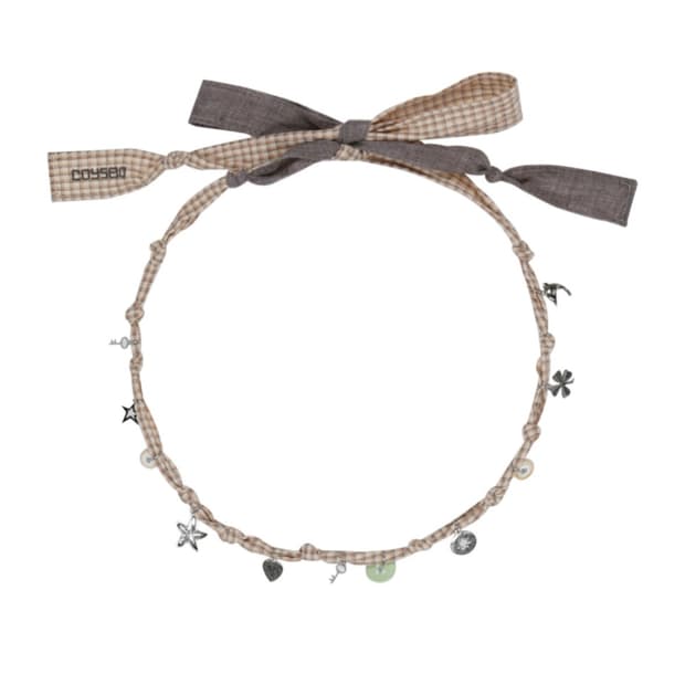 RAW FABRIC NECKLACE ASH BROWN
