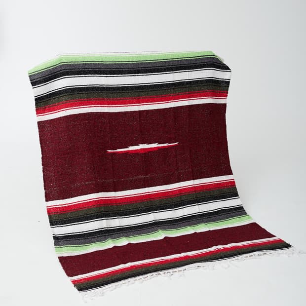 Vintage Mexican rug(burgundy)